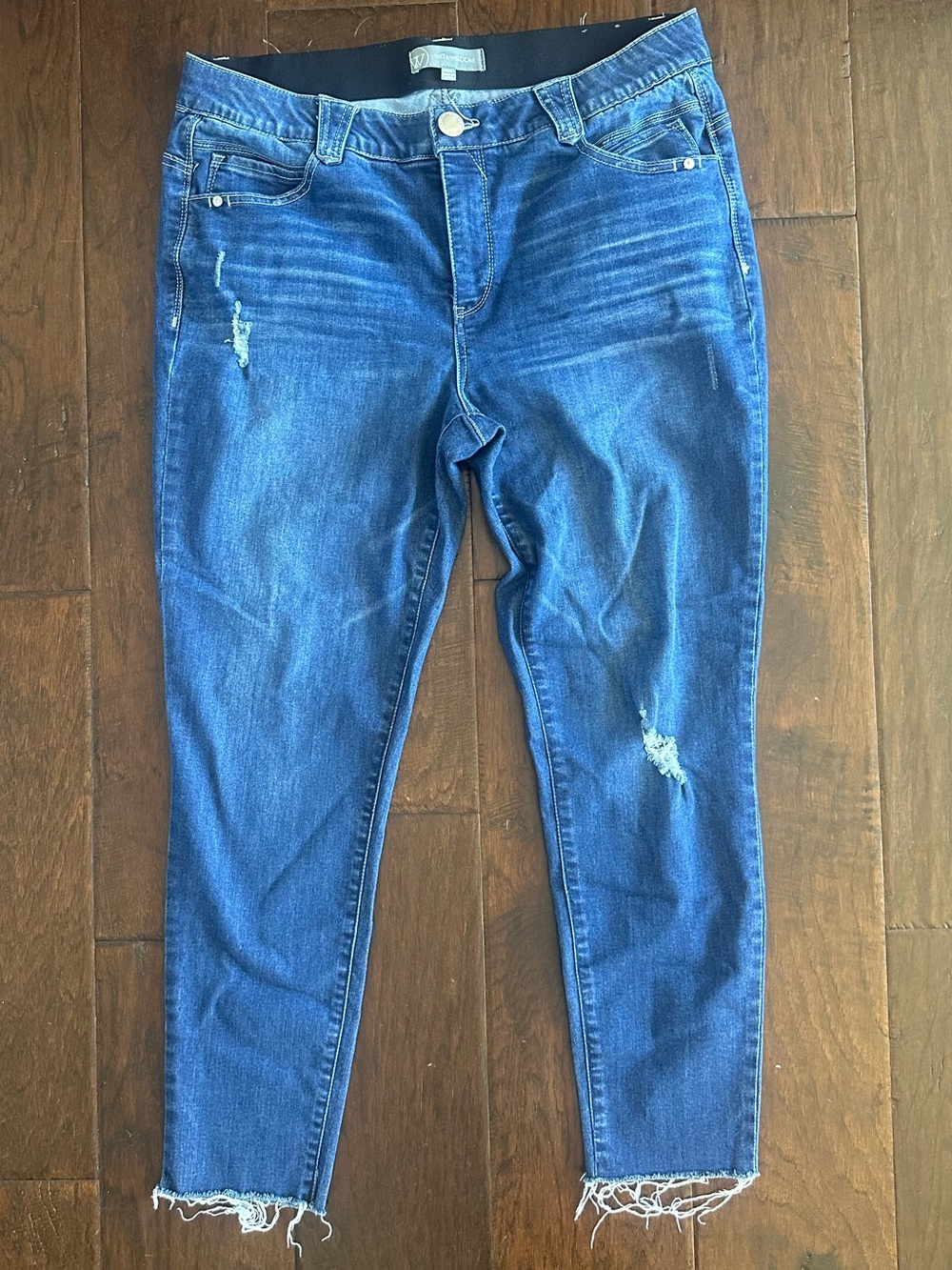 Wit & Wisdom Ab-solution Distressed Raw Hem Ankle Skinny Jeans – 16W